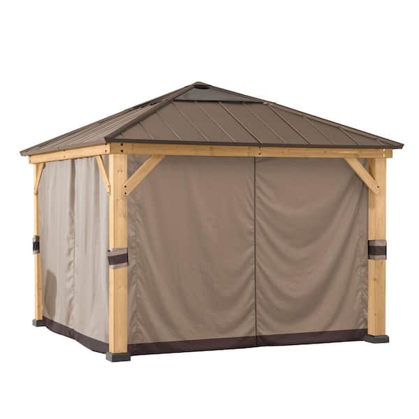 Sunjoy 9 ft. x 9 ft. Original Manufacturer Universal Replacement Curtain for Wood Gazebo