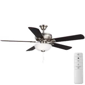 Rothley II 52 in. Brushed Nickel LED Smart Hubspace Ceiling Fan with Light Kit and Remote Control