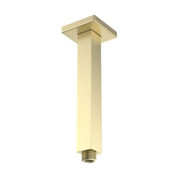 8 in. Ceiling Mounted Stainless Steel Shower Arm in Brushed Gold (1-Pack)