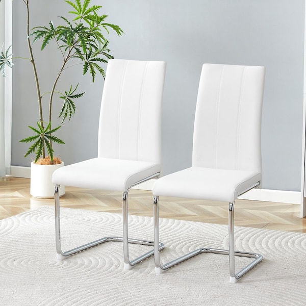 Polibi White Faux Leather Dining Chairs (Set of 2) RS011-9211125