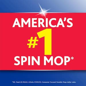 EasyWring Deep Clean Spin Mop Head Replacements, 40% More Scrubbing Power, Washable Microfiber Refills (2-Pack)