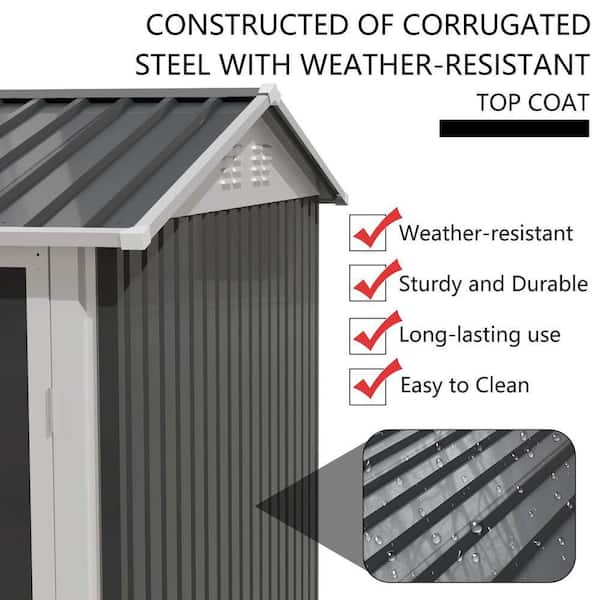 9 ft. W x 6 ft. D Galvanized Steel Metal Waterproof Outdoor