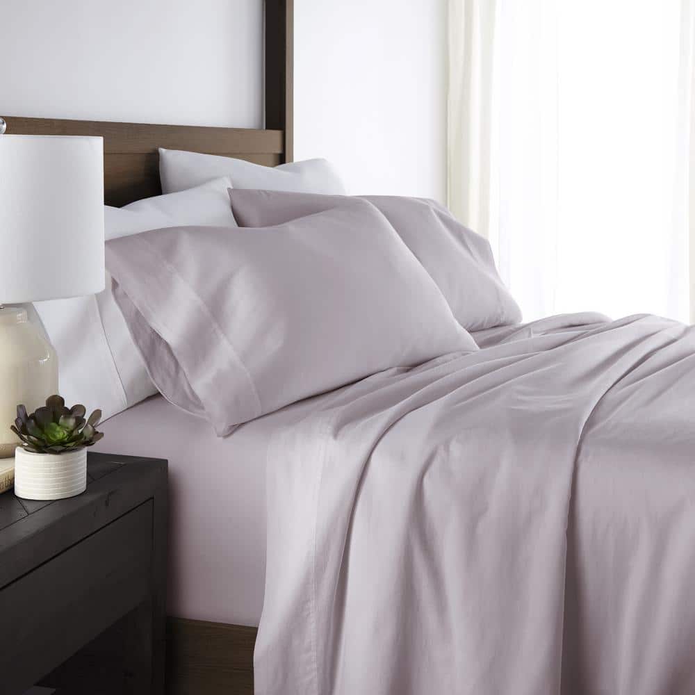 4-Piece Mauve 300 Thread Count Solid Cotton Sheet Set in Cal King price history on PriceWatchPro