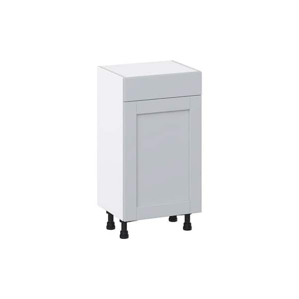 J COLLECTION Milton 18 in. W x 14 in. D x 34.5 in. H Assembled Shaker Base Kitchen Cabinet in Light Gray with Drawer
