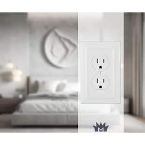 Architectural 1-Gang White Duplex/Outlet Metal Wall Plate (2-Pack)