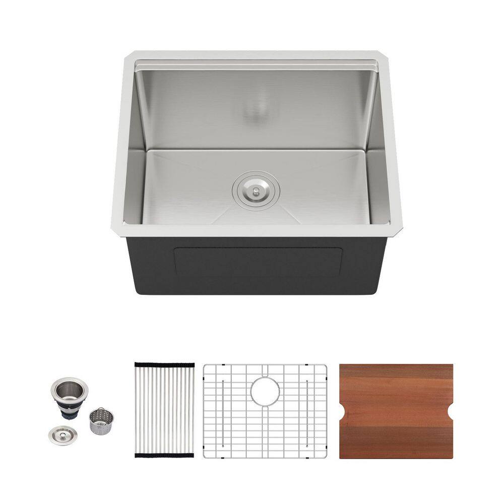 21 in. D x 19 in. W 22.4 Gal. Undermount Mount Laundry/Utility Sink in Brushed with Accessories price history on PriceWatchPro