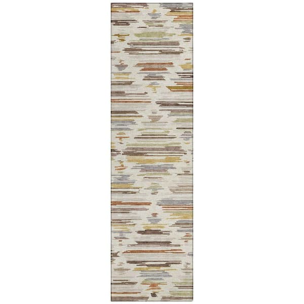 Chantille Machine Washable Indoor/Outdoor Abstract ACN2502 Ivory 2 ft. x 7 ft. Runner Rug