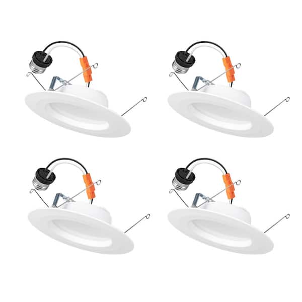 5/6 in. Integrated LED Recessed Retrofit Light Trim with Selectable Color Temperature CEC-T20, (4-Pack)