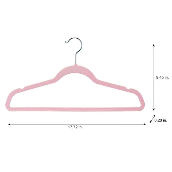Home Basics Velvet Clothing Hangers, 10 Pack , Pink 