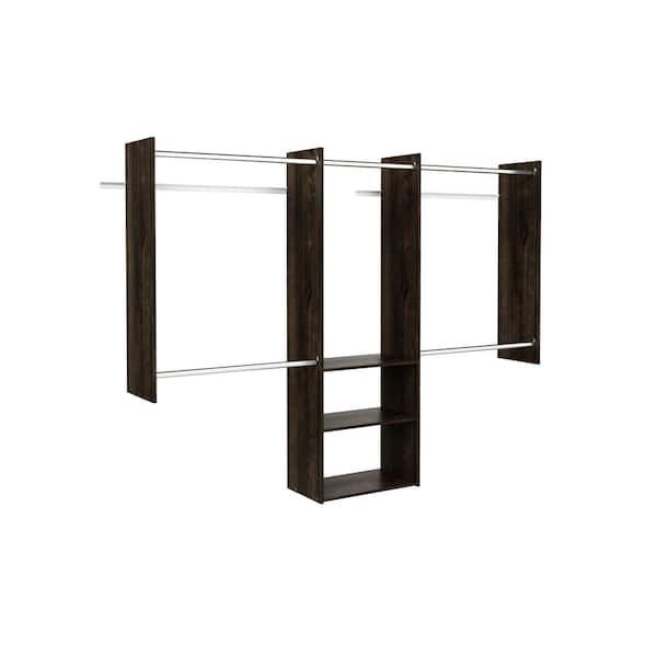 Closet Evolution Deluxe 60 in. W - 96 in. W Espresso Wood Closet System