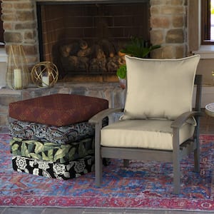 24 in. x 24 in. 2-Piece Deep Seating Outdoor Lounge Chair Cushion in Tan Leala