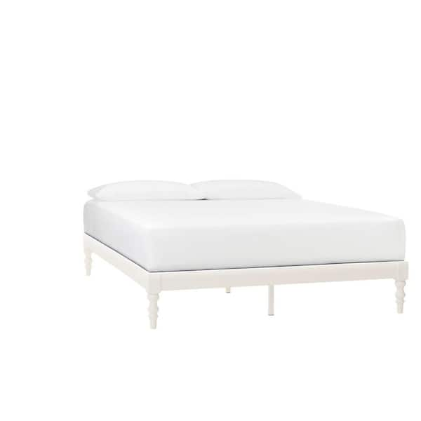 Aberwell Ivory Wood Queen Platform Bed (60.55 in. W x 12 in. H)