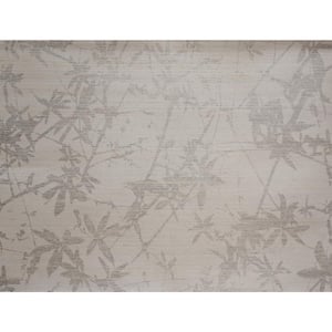 Silver and White Sylvan Grasscloth Paper Unpasted Matte Wallpaper ( 33.5 in. x 24 ft.)