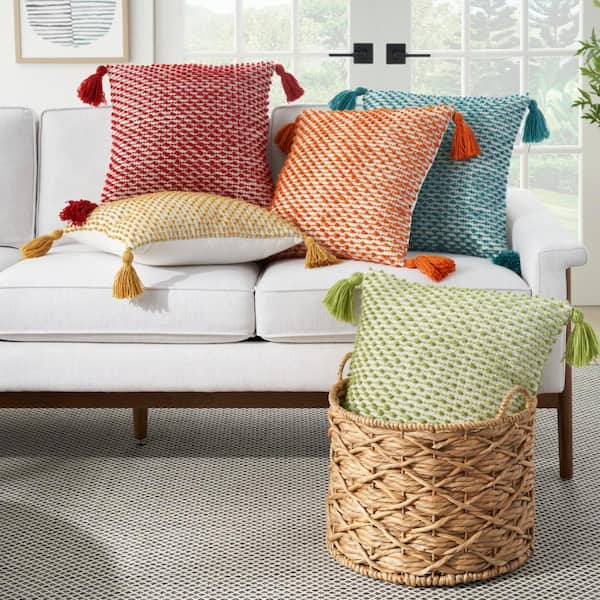 at Home Oasis Woven Jacquard Throw Pillow, 18