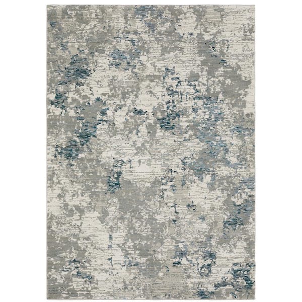 AVERLEY HOME Evans Grey/Blue 9 ft. x 12 ft. Area Rug