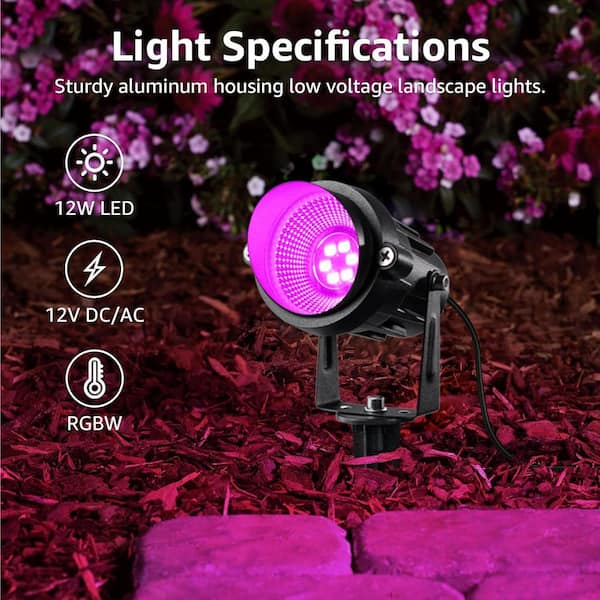 Lukyamzn 400 Lumens Black Low Voltage Plug-in Spotlight with RGBW