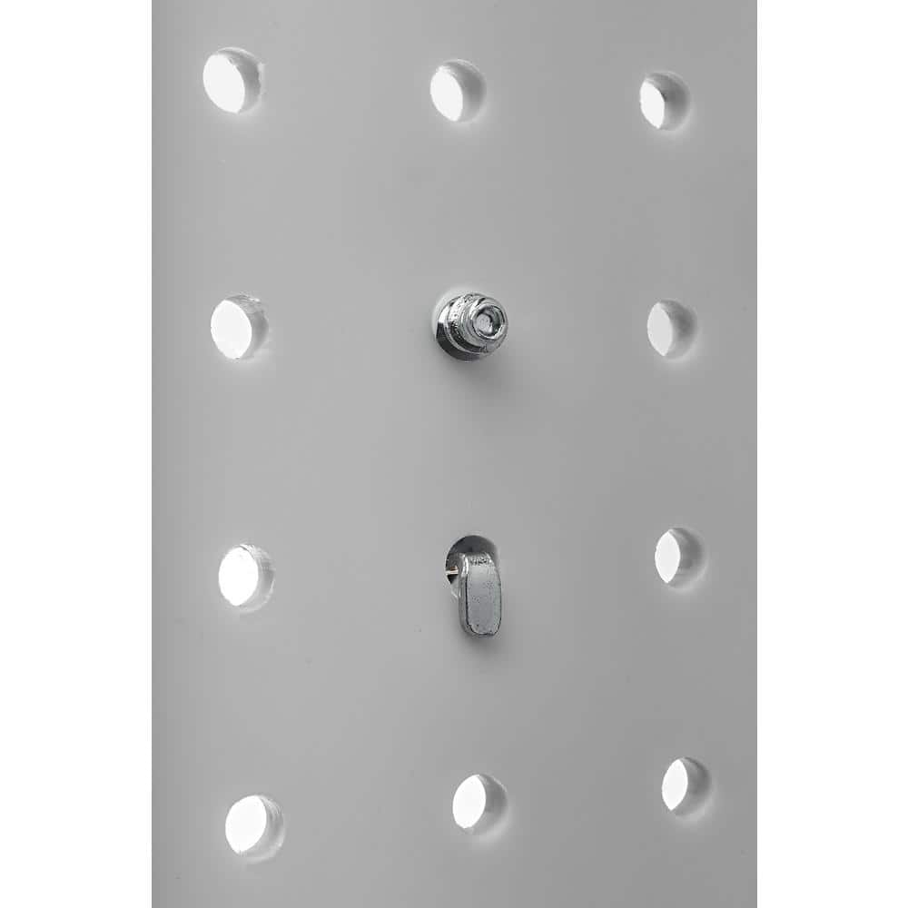 White Polypropylene Pegboard Kit with Assorted Hooks