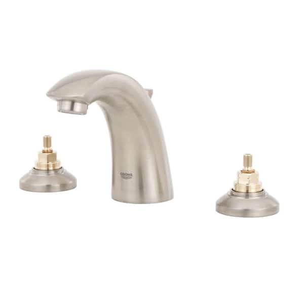 GROHE Arden 8 in. Widespread 2-Handle Low-Arc Bathroom Faucet in Brushed Nickel (Handles Sold Separately)