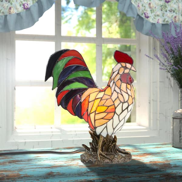 Stain selling glass rooster