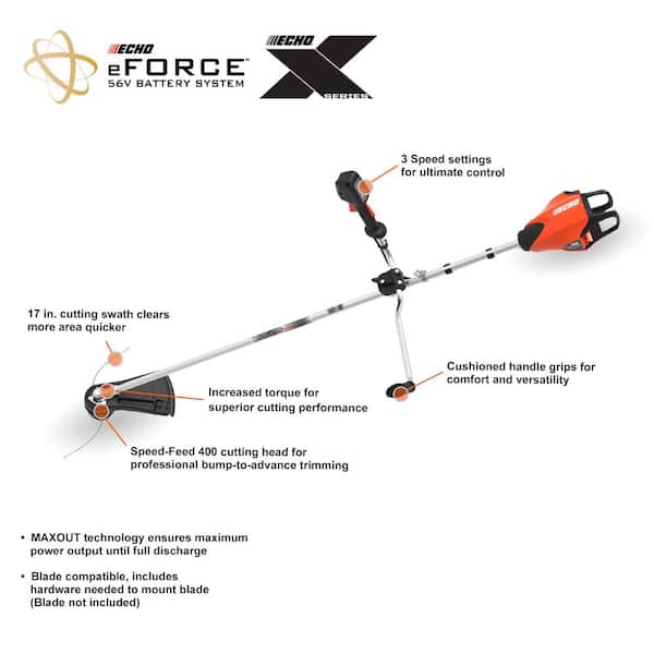 ECHO DSRM-2600UC2 eFORCE 56V X Series 17 in. Brushless Cordless Battery String Trimmer/Brushcutter with 5.0Ah Battery and Charger - 2
