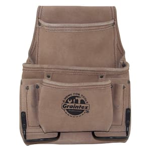 9-Pocket Suede Leather Nail and Tool Pouch