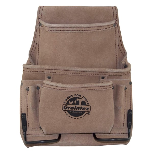 Graintex 9-Pocket Suede Leather Nail and Tool Pouch