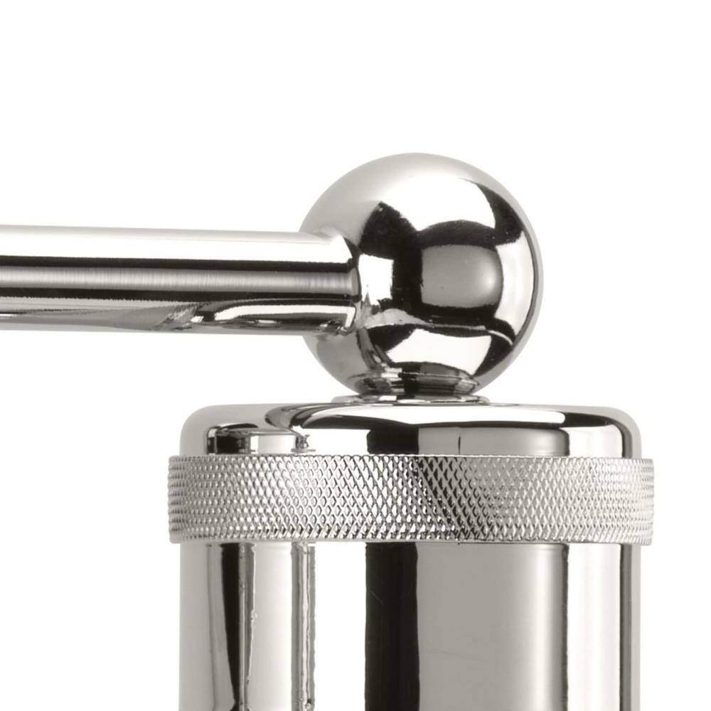 Hansford Coastal Polished Nickel 2-Light Bath Vanity with Clear Glass