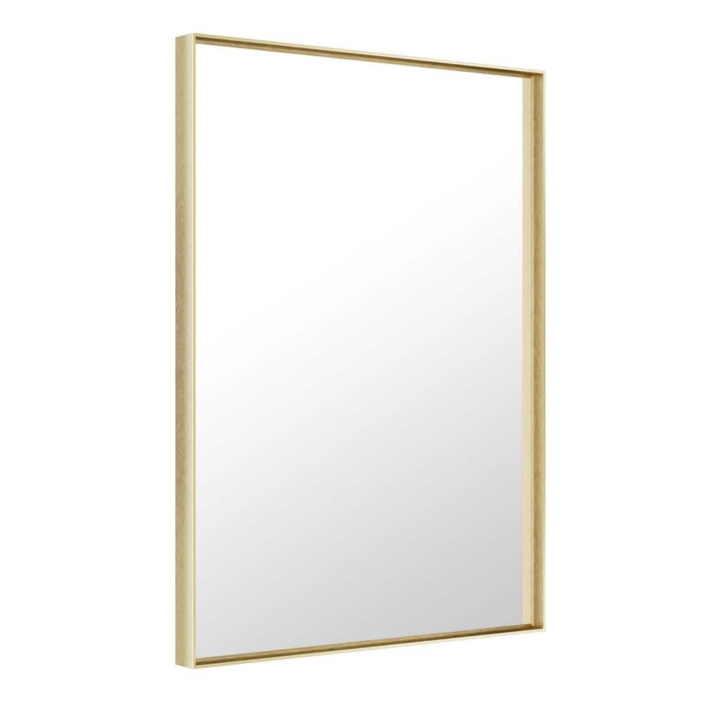 60 in. W x 30 in. H Rectangular Aluminum Alloy Framed and Tempered Glass Wall Bathroom Vanity Mirror in Brushed Gold price history on PriceWatchPro