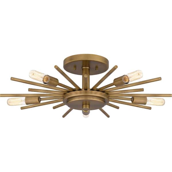 Quoizel Mesquite 22 in. Weathered Brass Semi- Flush Mount