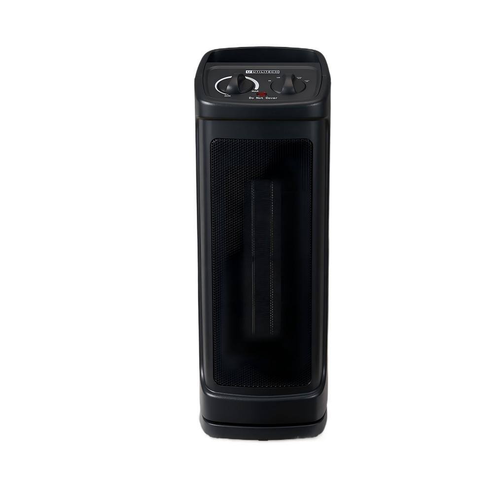 17.09 in. 1500-Watt Black Indoor Space Ceramic Electric Heater, Convection 