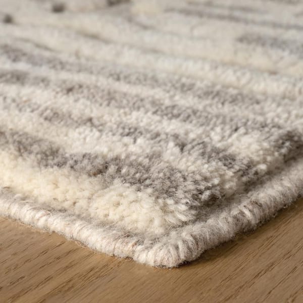 Hicks Hand Knotted Wool Natural 5 ft. x 8 ft. Indoor Area Rug
