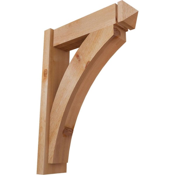 Ekena Millwork 6 in. x 30 in. x 22 in. Western Red Cedar Thorton Arts and Crafts Rough Sawn Outlooker