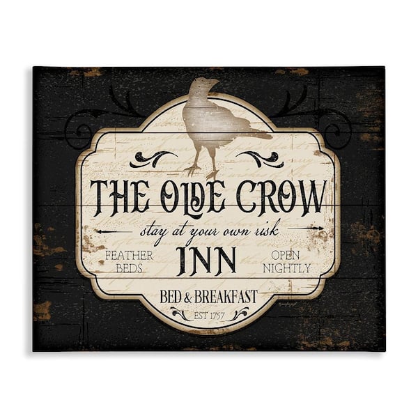 The Olde Crow Inn Halloween Sign Est. 1757 by Jennifer Pugh Unframed Graphic Art Print Typography 24 in. x 30 in.