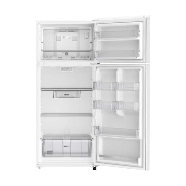 28 in. 18 cu. ft. Freestanding Top Freezer Refrigerator in White with Total Coverage Cooling