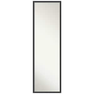 Stylish Black Narrow 15.25 in. x 49.25 in. Non-Beveled Traditional Rectangle Wood Framed Full Length on the Door Mirror