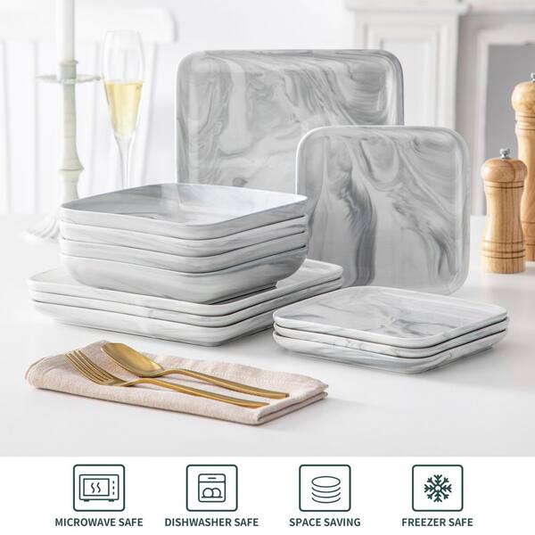 MALACASA Ivy Series Square Dinnerware Set - Bed Bath & Beyond