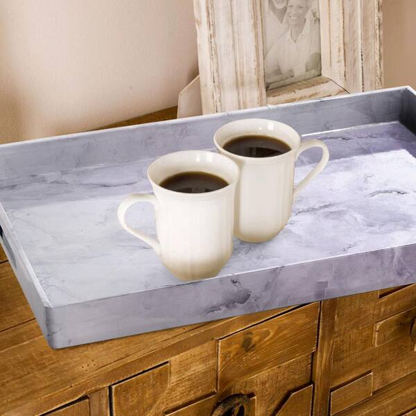 American Atelier Marble Finished Gray Serveware Serving Tray