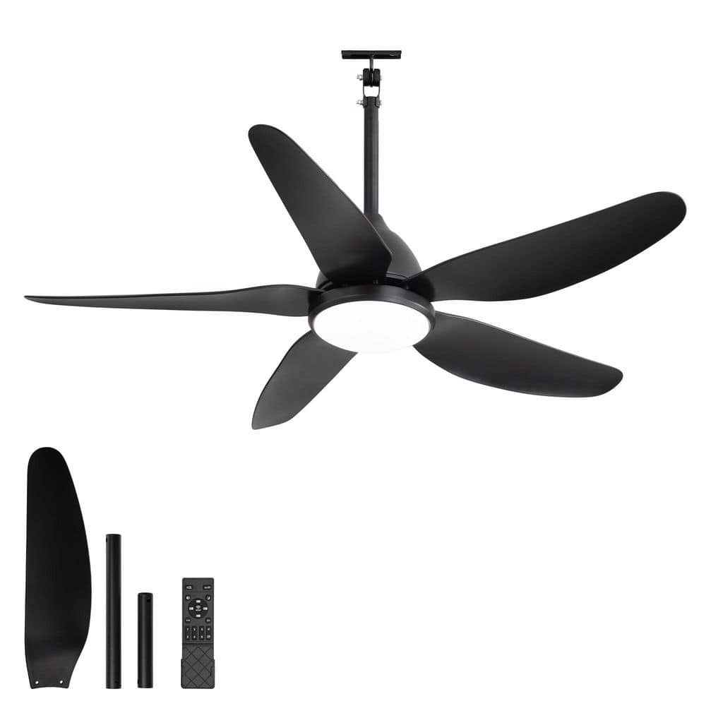 46 in Black Waterproof Outdoor Ceiling Fan with Lights Remote /APP Control DC motor Downrod Fandelier for Patios Canopy price history on PriceWatchPro