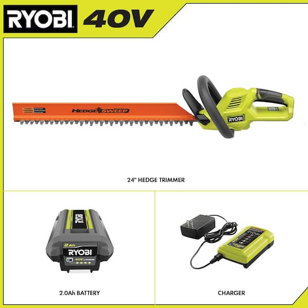 Ryobi hedge trimmer battery and charger sale