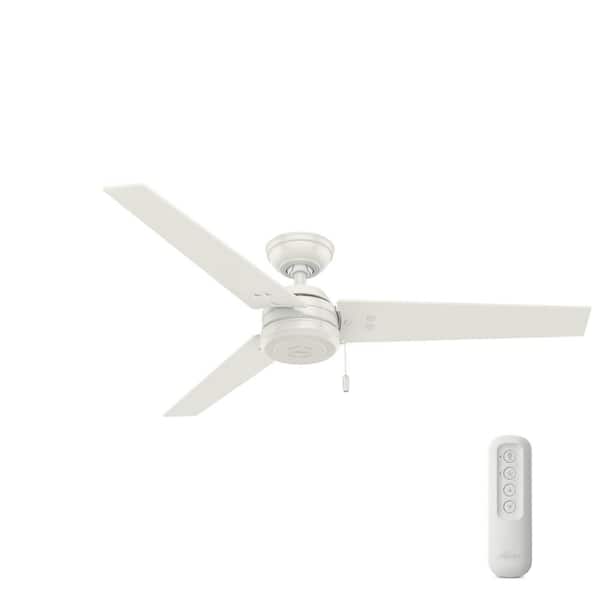 Hunter Cassius 52 in. Indoor/Outdoor Fresh White Ceiling Fan with Remote