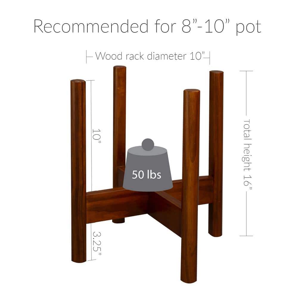 Antique Mahogany Mid-Century Modern 10" Wood Plant Stand