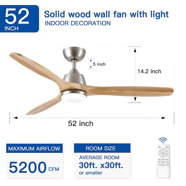 Jushua 52 in. Brushed Nickel Reversible Quiet DC Motor Downrod