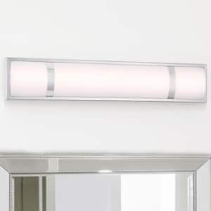 24 in. 3-Light Brushed Nickel Modern/Contemporary LED Bathroom Vanity Light Bar