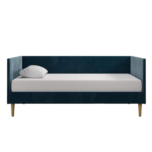 DHP Felicia Mid Century Blue Velvet Upholstered Twin Daybed