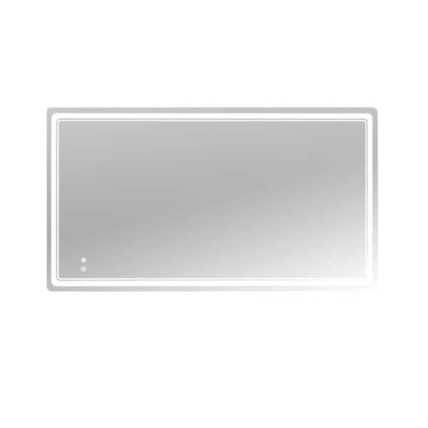 WallBeyond LED Mirror 27 in. W x 48 in. H Modern Style Frameless Rectangular Vanity Interior Design Wall Mirror