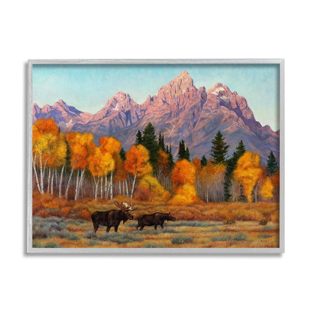 Wildlife with Autumn Scenery by Cliff Rossberg Gray Framed Graphic Nature Art Print 11 in. x 14 in. price history on PriceWatchPro