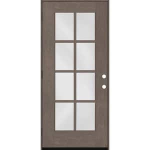 Regency 36 in. x 80 in. Full 8-Lite Right-Hand/Outswing Clear Glass Ashwood Stained Fiberglass Prehung Front Door