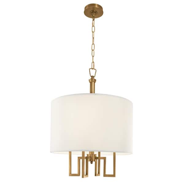 NORWELL Maya 4-Light Aged Brass Chandelier