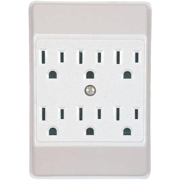 Eaton 15 Amp 125-Volt 6 Outlet Tap Receptacle, White