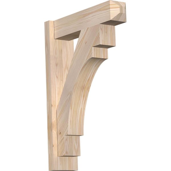 Ekena Millwork 6 in. x 28 in. x 20 in. Douglas Fir Merced Craftsman Smooth Outlooker